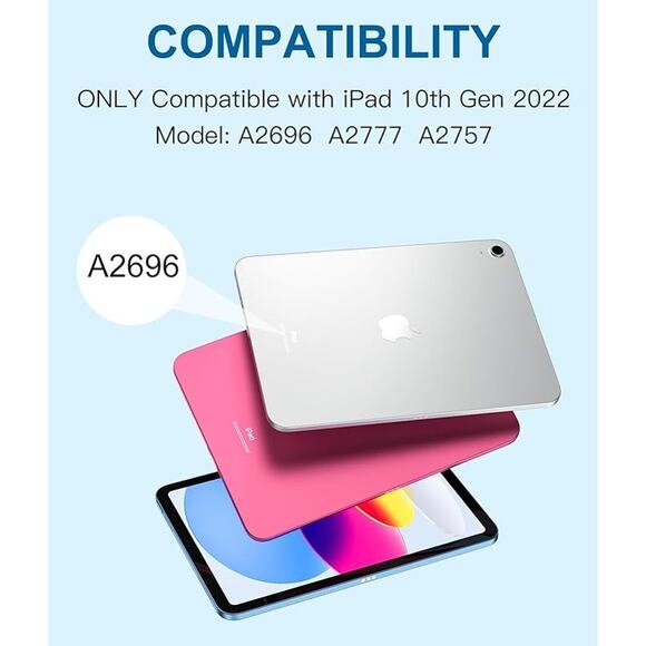 Compatible for iPad 11th 10th Gen Case w Keyboard Folio Cover w Pencil Holder - Picture 7 of 12